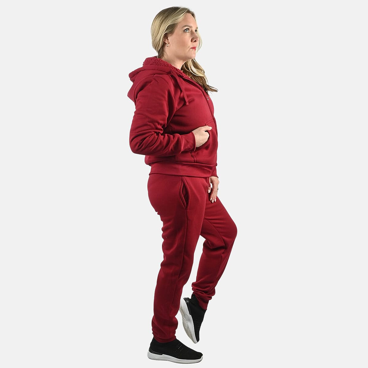 Hanton International Wine Women's Sherpa Lined 2 Piece Set - 3XL image number 3