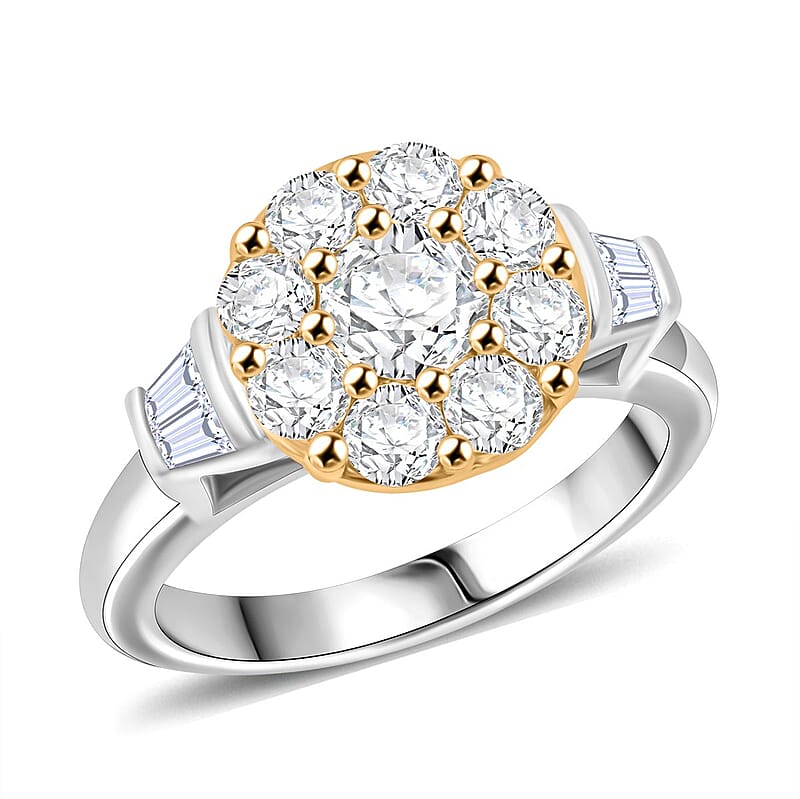 Modani 950 Platinum and 18K Yellow Gold Yellow and White Diamond Ring (Size 7.0) (8.55 g) 1.65 ctw