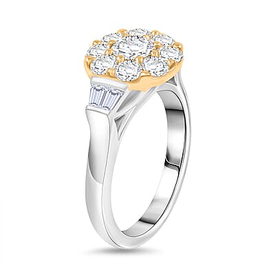 Modani 950 Platinum and 18K Yellow Gold Yellow and White Diamond Ring (Size 7.0) (8.55 g) 1.65 ctw