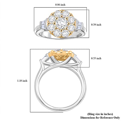 Modani 950 Platinum and 18K Yellow Gold Yellow and White Diamond Ring (Size 7.0) (8.55 g) 1.65 ctw