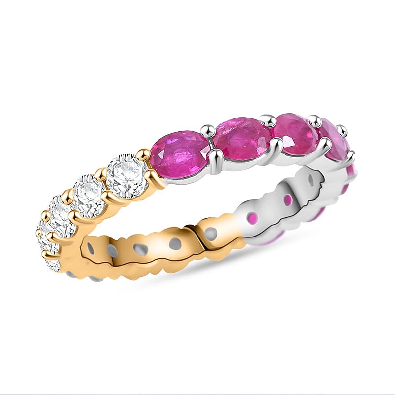  Modani Ruby and Diamond 2.65 ctw Ring in 950 Platinum and 18K Yellow Gold (Size 7.0) 4 Grams