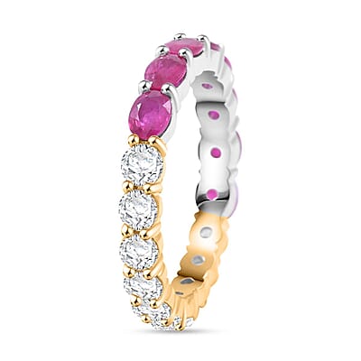  Modani Ruby and Diamond 2.65 ctw Ring in 950 Platinum and 18K Yellow Gold (Size 7.0) 4 Grams