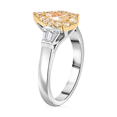  Modani Yellow Diamond and White Diamond 1.06 ctw Ring in 950 Platinum and 18K Yellow Gold (Size 10.0) 8.30 Grams
