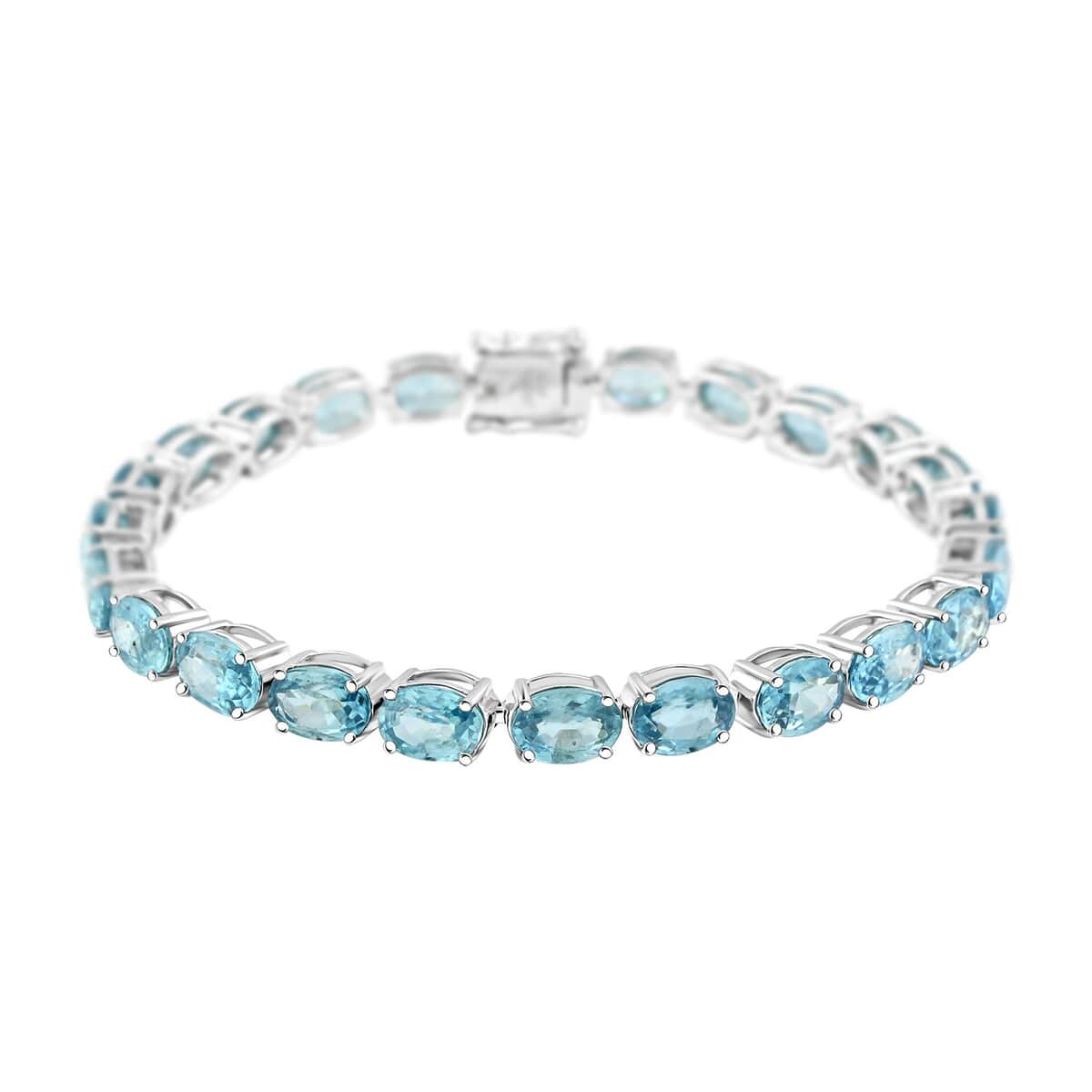 Modani Blue Zircon 24.05 ctw Bracelet in Sterling Silver (7.00 In) (Del. in 10-12 Days) image number 0