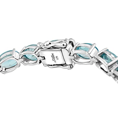 Modani AAA Cambodian Blue Zircon Bracelet in Sterling Silver (7.00 In) 24.05 ctw