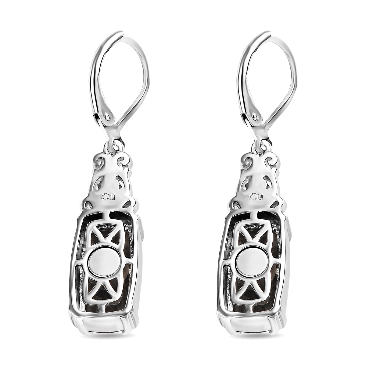 Matrix Silver Shungite 5.20 ctw Lever Back Earrings in Platinum Over Copper with Magnet image number 4
