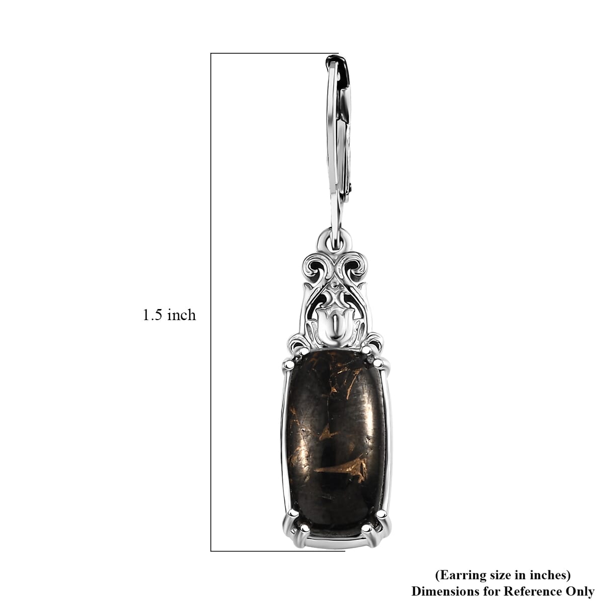 Matrix Silver Shungite 5.20 ctw Lever Back Earrings in Platinum Over Copper with Magnet image number 5