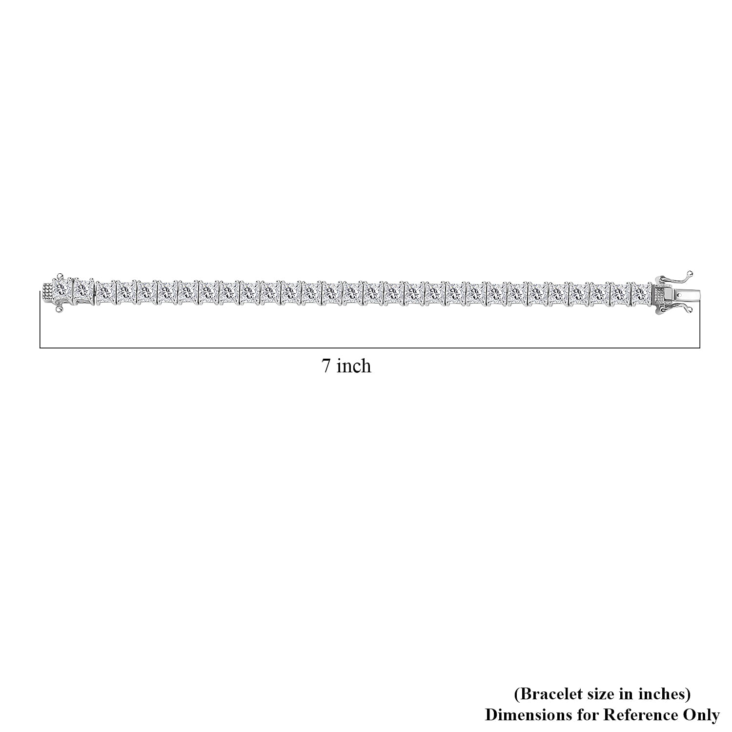 J Francis Embellished with Zirconia by Swarovski 39.50 ctw Iconic Tennis Bracelet in Rhodium Over Sterling Silver (6.50 In)