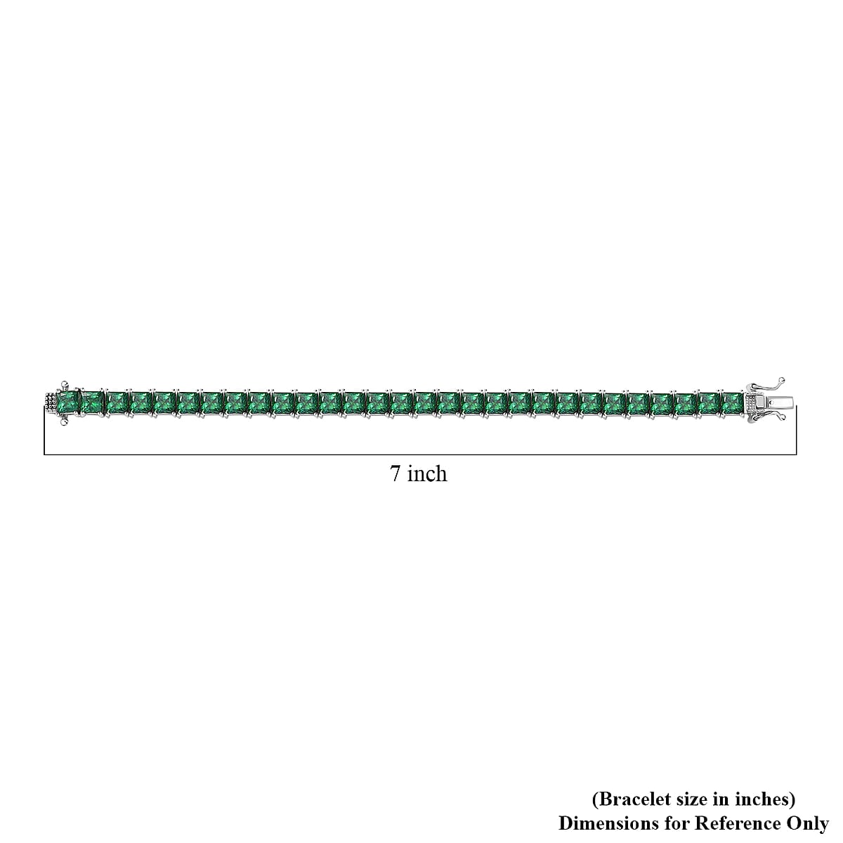 J Francis Embellished with Green Zirconia by Swarovski 40.50 ctw Iconic Tennis Bracelet in Rhodium Over Sterling Silver (6.50 In) image number 4