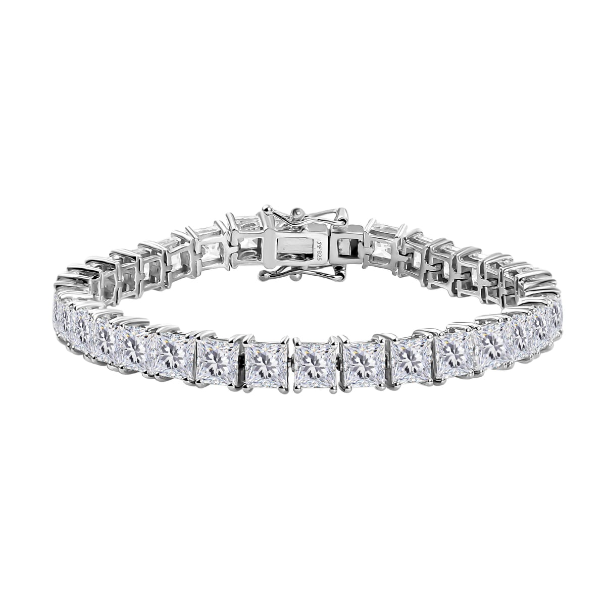 J Francis Embellished with Zirconia by Swarovski Bracelet in Rhodium Over Sterling Silver (6.50 In) 39.50 ctw image number 0