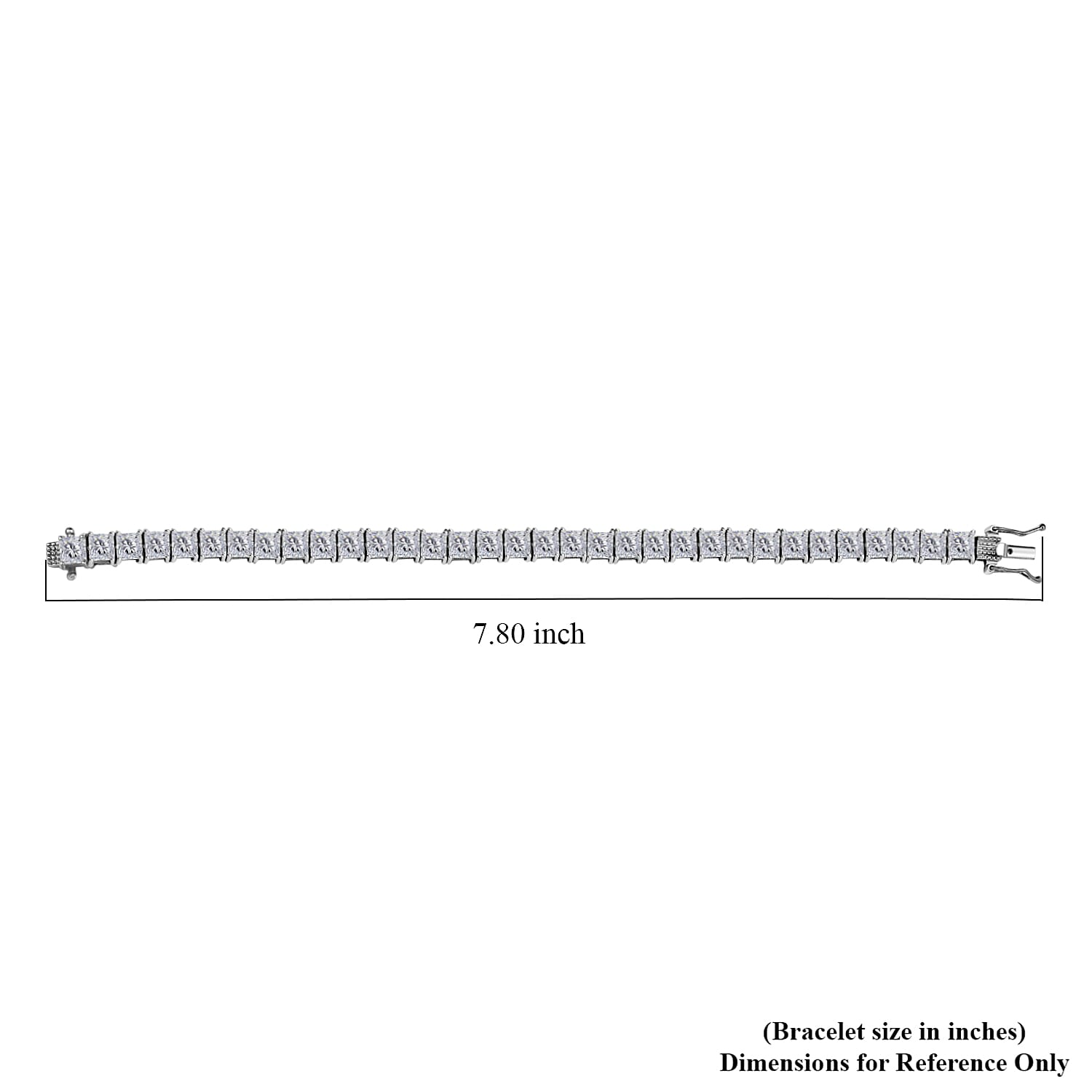 J Francis Embellished with Zirconia by Swarovski 43.40 ctw Iconic Tennis Bracelet in Rhodium Over Sterling Silver (7.25 In)