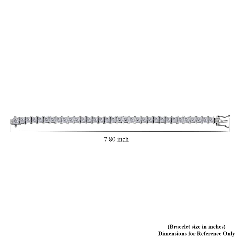 J Francis Embellished with Zirconia by Swarovski 43.40 ctw Iconic Tennis Bracelet in Rhodium Over Sterling Silver (7.25 In)