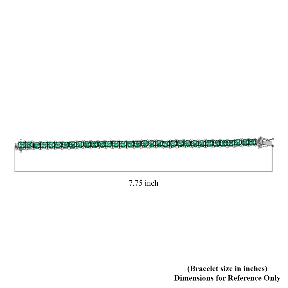 J Francis Embellished with Green Zirconia by Swarovski 44.50 ctw Bracelet in Rhodium Over Sterling Silver (7.25 In) image number 4