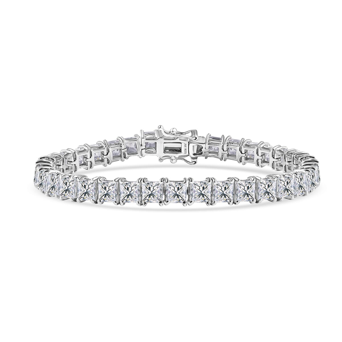 J Francis Embellished with Zirconia by Swarovski 48.50 ctw Bracelet in Rhodium Over Sterling Silver (8.00 In) image number 0