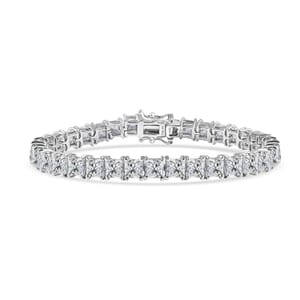 J Francis Embellished with Zirconia by Swarovski 48.50 ctw Bracelet in Rhodium Over Sterling Silver (8.00 In)