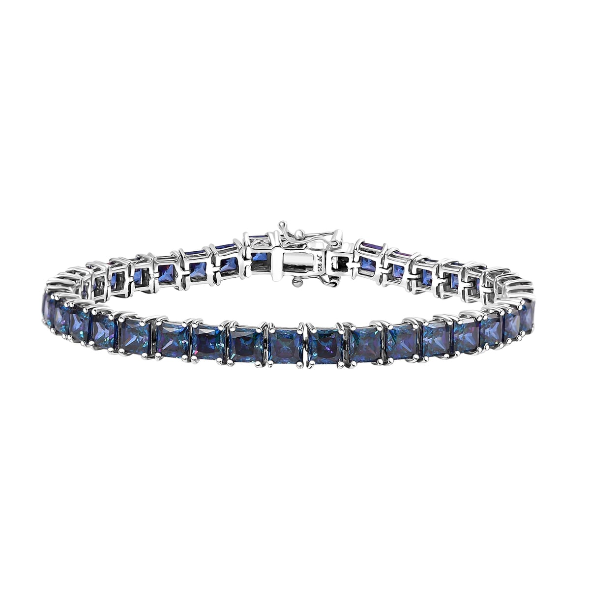 J Francis Embellished with Red Dark Zirconia by Swarovski 49.80 ctw Bracelet in Rhodium Over Sterling Silver (8.00 In) image number 0