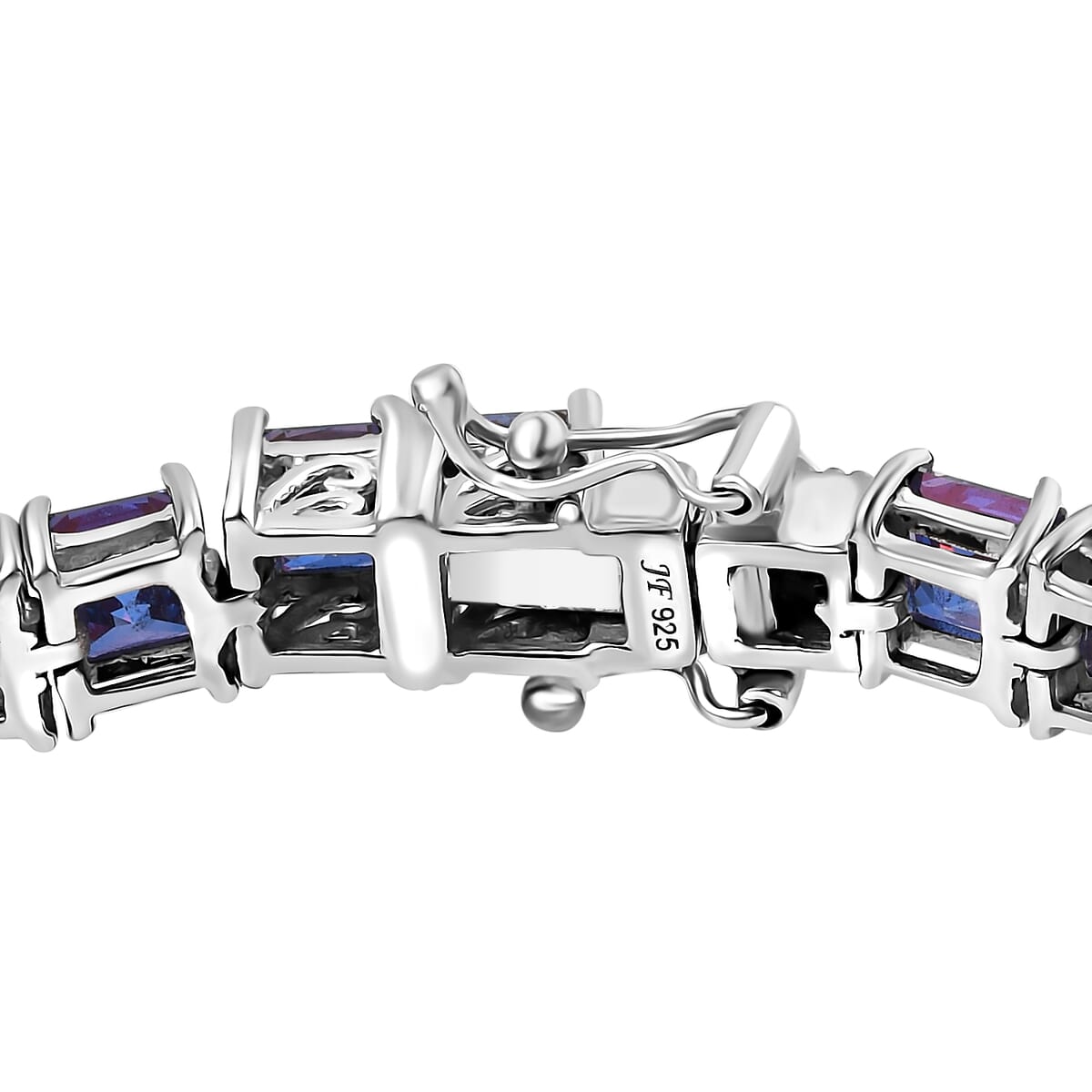 J Francis Embellished with Red Dark Zirconia by Swarovski 49.80 ctw Bracelet in Rhodium Over Sterling Silver (8.00 In) image number 3