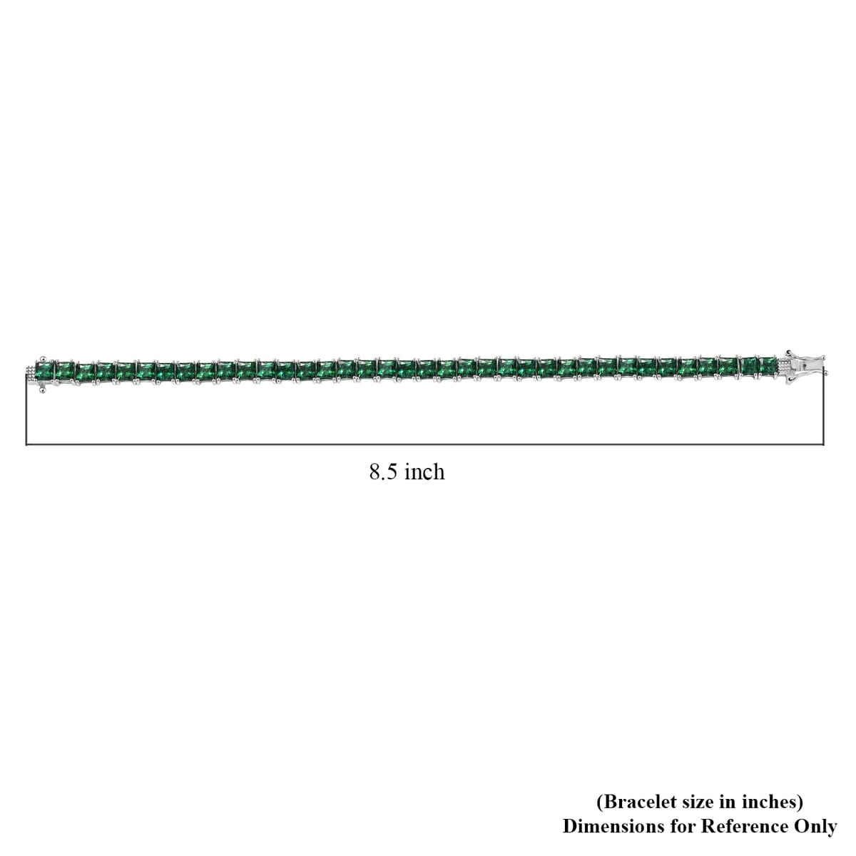 J Francis Embellished with Green Zirconia by Swarovski 50.40 ctw Bracelet in Rhodium Over Sterling Silver (8.00 In) image number 4