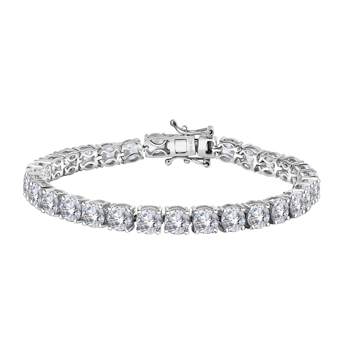 J Francis Embellished with Zirconia by Swarovski 25.15 ctw Bracelet in Rhodium Over Sterling Silver (6.50 In) image number 0