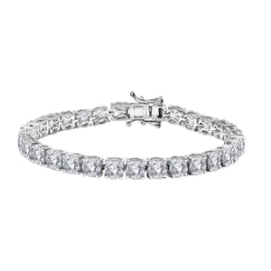 J Francis Embellished with Zirconia by Swarovski 25.15 ctw Celestial Radiance Bracelet in Rhodium Over Sterling Silver (6.50 In)