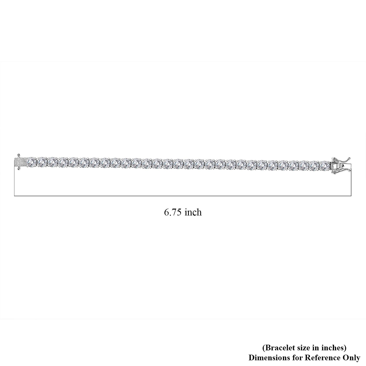 J Francis Embellished with Zirconia by Swarovski Bracelet in Rhodium Over Sterling Silver (6.50 In) 25.15 ctw