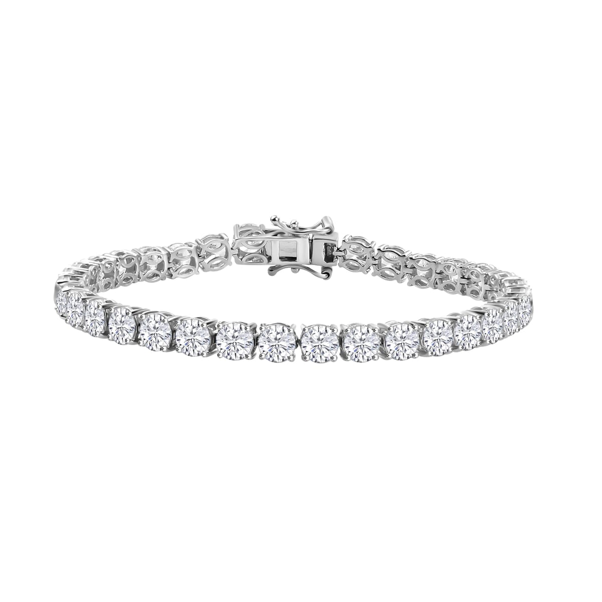 J Francis Embellished with Zirconia by Swarovski Bracelet in Rhodium Over Sterling Silver (6.50 In) 25.15 ctw image number 0