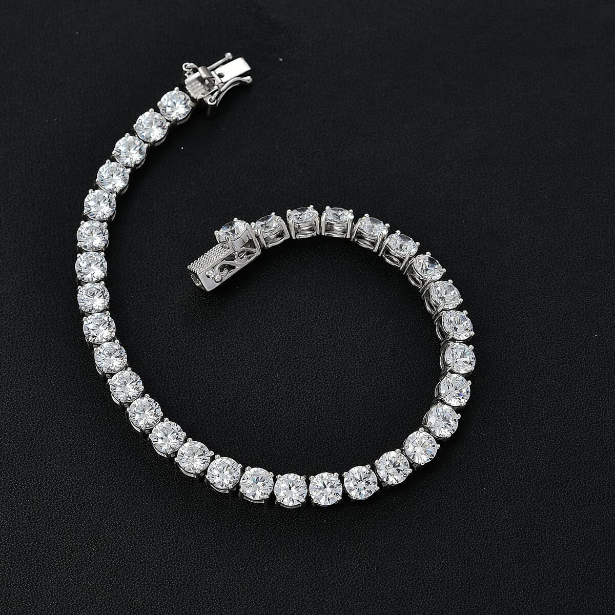 J Francis Embellished with Zirconia by Swarovski Bracelet in Rhodium Over Sterling Silver (6.50 In) 25.15 ctw image number 1