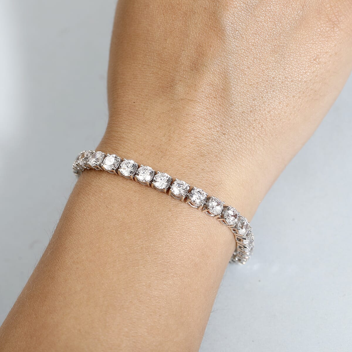 J Francis Embellished with Zirconia by Swarovski Bracelet in Rhodium Over Sterling Silver (6.50 In) 25.15 ctw image number 2