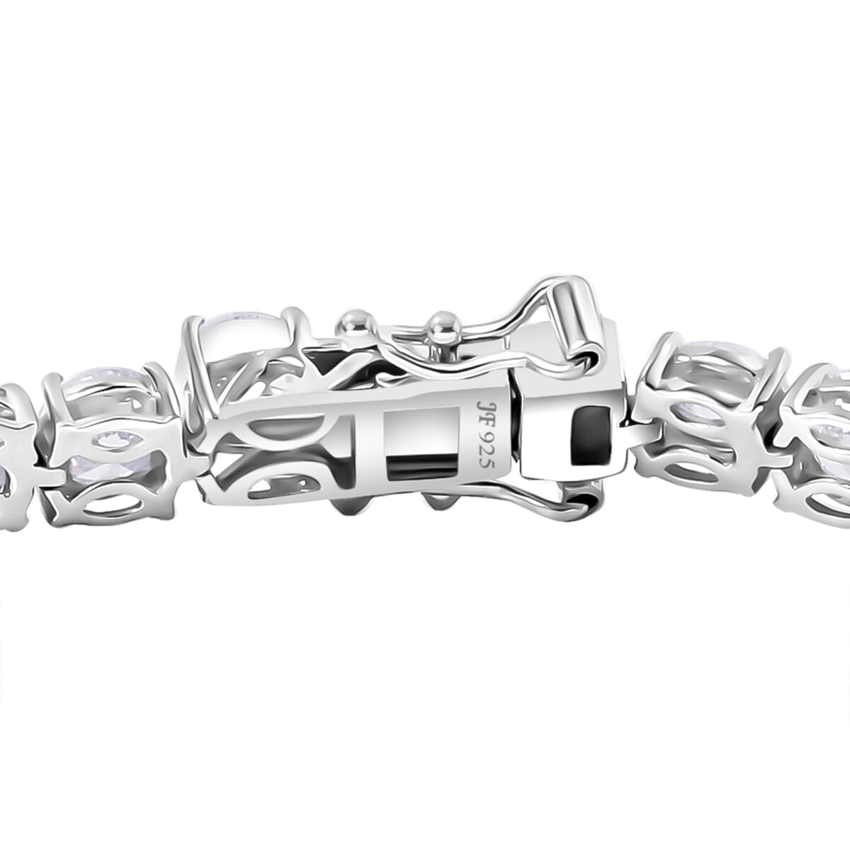 J Francis Embellished with Zirconia by Swarovski 31.25 ctw Bracelet in Rhodium Over Sterling Silver (8.00 In) image number 3