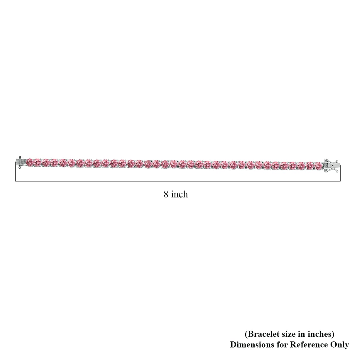 11th Jun TLV J Francis Embellished with Pink Zirconia by Swarovski Bracelet in Rhodium Over Sterling Silver (6.50 In) 24.90 ctw image number 4