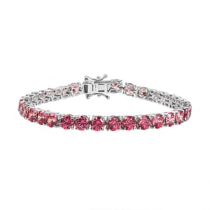 J Francis Embellished with Pink Zirconia by Swarovski 29.15 ctw Celestial Radiance Bracelet in Rhodium Over Sterling Silver (7.25 In)