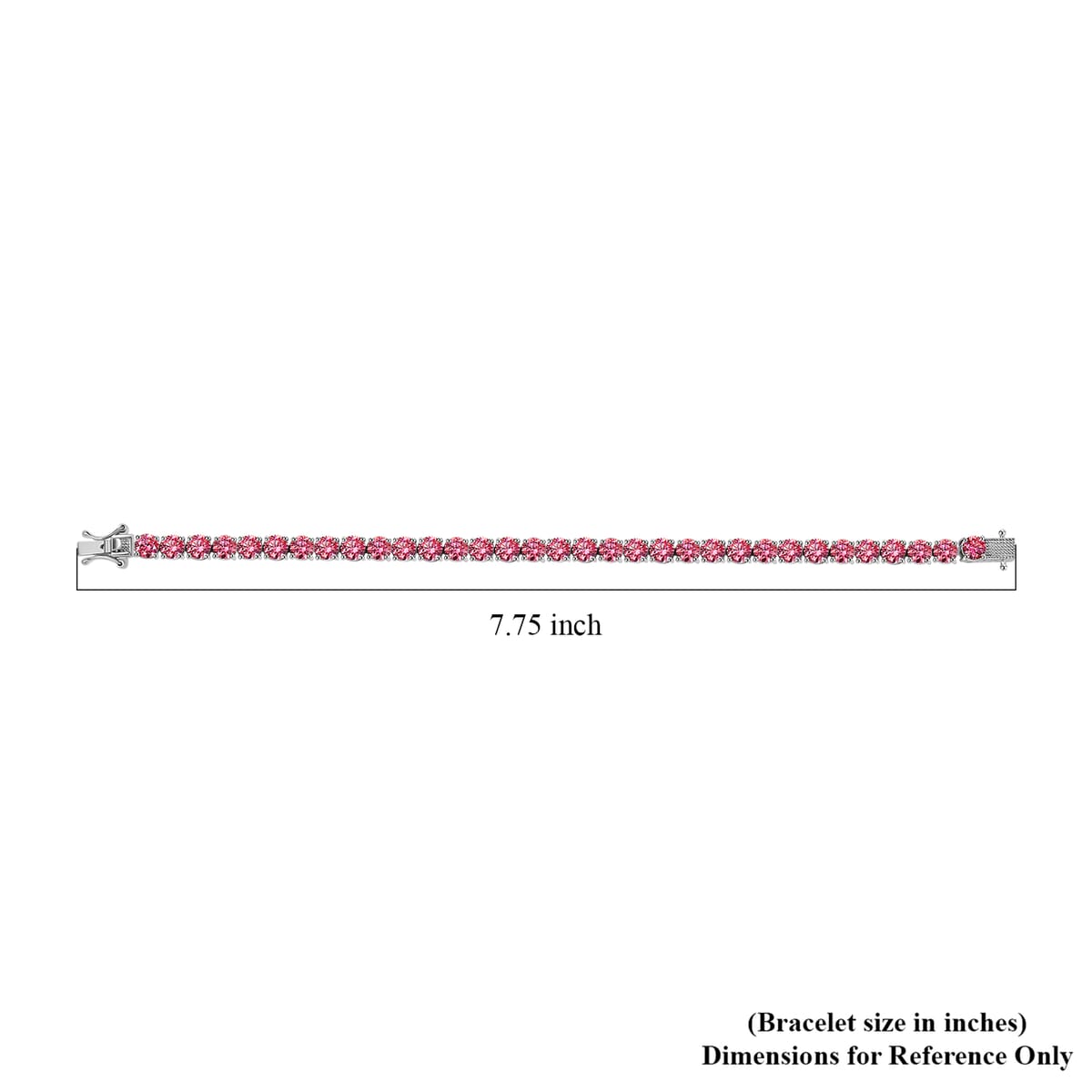 J Francis Embellished with Pink Zirconia by Swarovski 29.15 ctw Celestial Radiance Bracelet in Rhodium Over Sterling Silver (7.25 In) image number 4