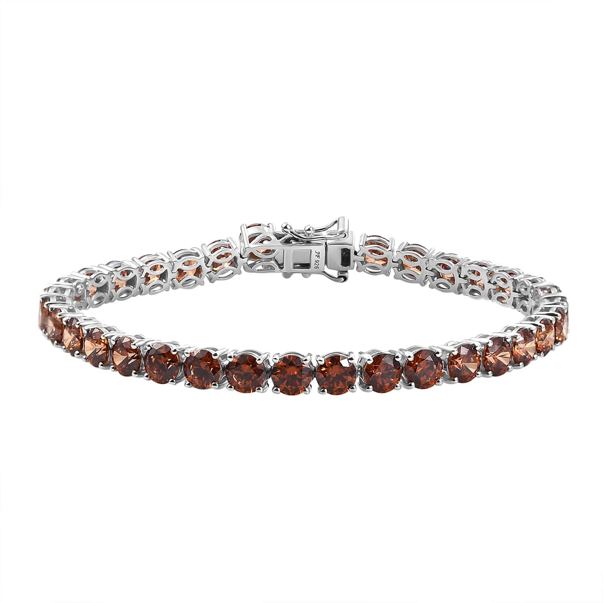 J Francis Embellished with Caramel Zirconia by Swarovski 28.00 ctw Celestial Radiance Bracelet in Rhodium Over Sterling Silver (7.25 In) image number 0