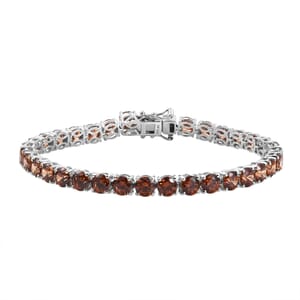 J Francis Embellished with Caramel Zirconia by Swarovski 28.00 ctw Celestial Radiance Bracelet in Rhodium Over Sterling Silver (7.25 In)