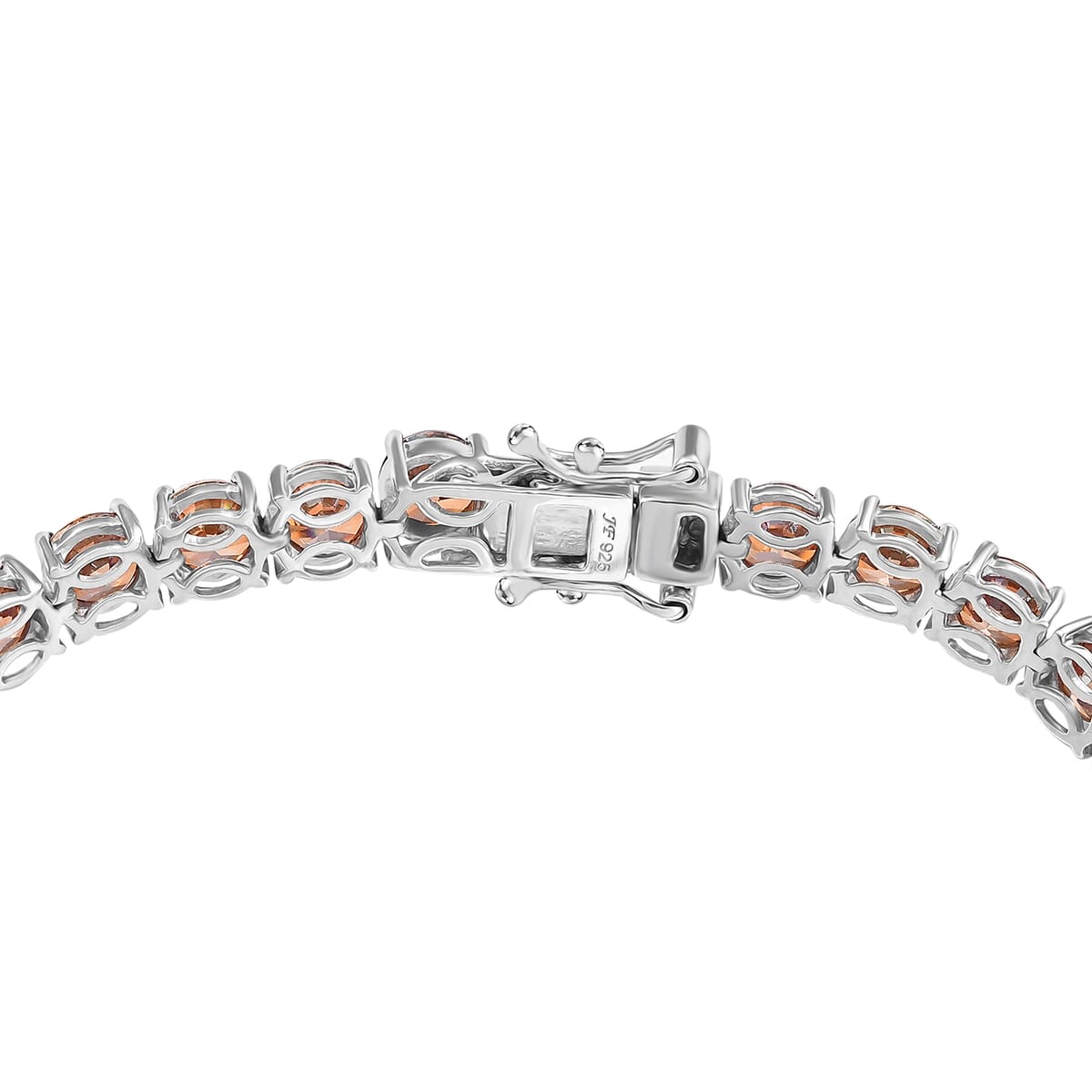 J Francis Embellished with Caramel Zirconia by Swarovski 28.00 ctw Celestial Radiance Bracelet in Rhodium Over Sterling Silver (7.25 In) image number 3