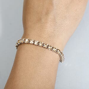 J Francis Embellished with Fancy Yellow Zirconia by Swarovski Bracelet in Rhodium Over Sterling Silver (7.25 In) 28.75 ctw
