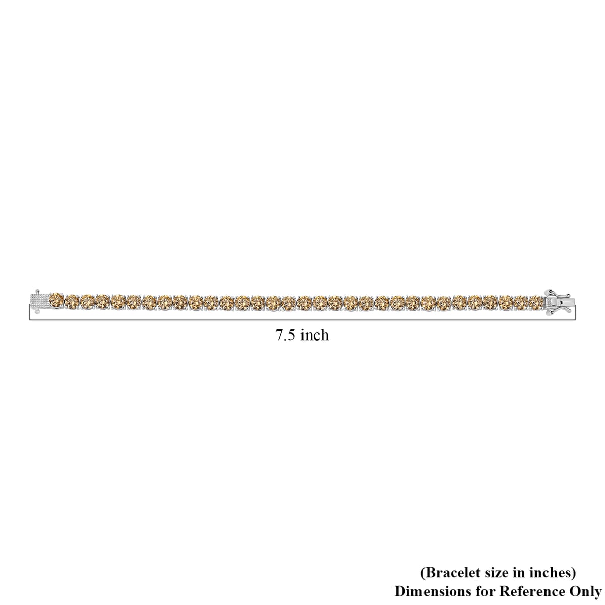 J Francis Embellished with Fancy Yellow Zirconia by Swarovski 28.75 ctw Bracelet in Rhodium Over Sterling Silver (7.25 In) image number 4