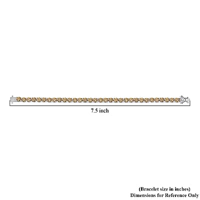 J Francis Embellished with Fancy Yellow Zirconia by Swarovski Bracelet in Rhodium Over Sterling Silver (7.25 In) 28.75 ctw