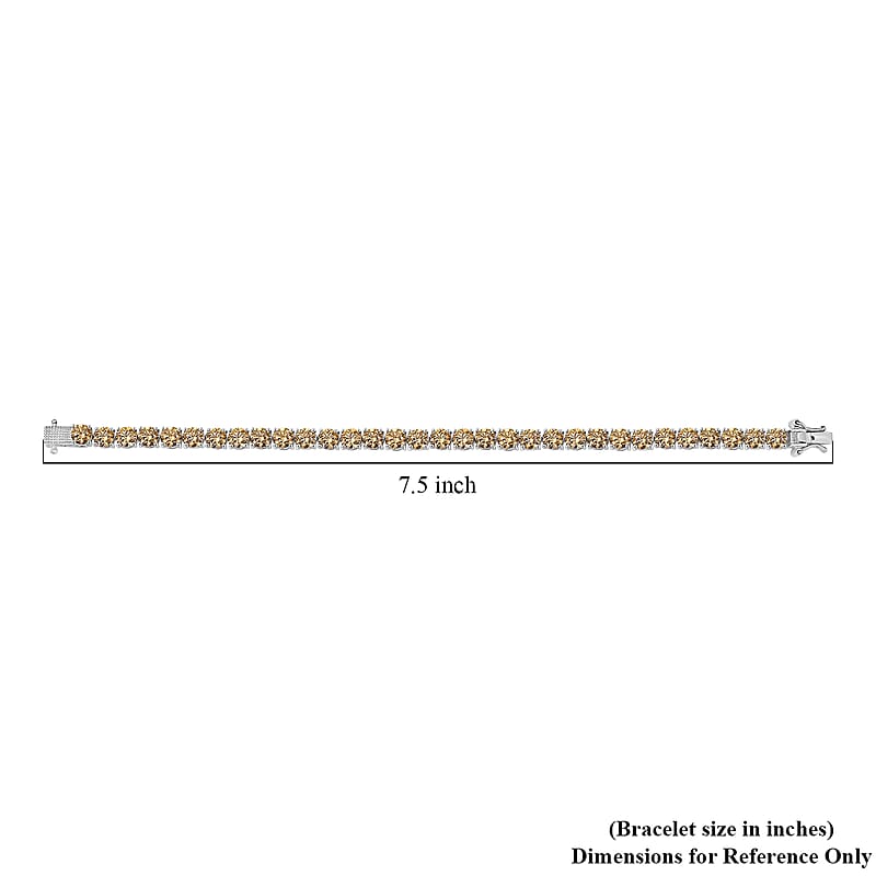 J Francis Embellished with Fancy Yellow Zirconia by Swarovski Bracelet in Rhodium Over Sterling Silver (7.25 In) 28.75 ctw