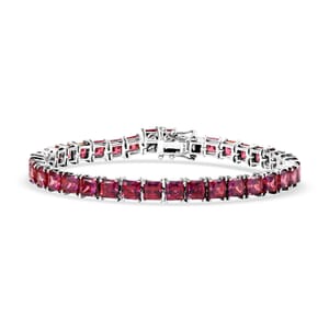 J Francis Embellished with Pink Zirconia by Swarovski 31.80 ctw Celestial Radiance Bracelet in Rhodium Over Sterling Silver (8.00 In)