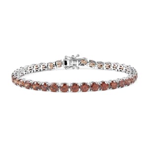 J Francis Embellished with Caramel Zirconia by Swarovski 30.50 ctw Celestial Radiance Bracelet in Rhodium Over Sterling Silver (8.00 In)