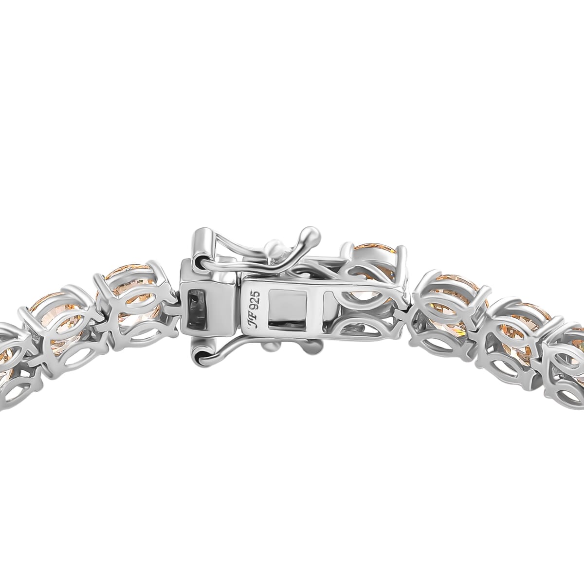 J Francis Embellished with Fancy Yellow Zirconia by Swarovski 31.40 ctw Bracelet in Rhodium Over Sterling Silver (8.00 In) image number 3