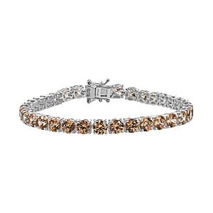 J Francis Embellished with Fancy Yellow Zirconia by Swarovski Bracelet in Rhodium Over Sterling Silver (6.50 In) 25.25 ctw