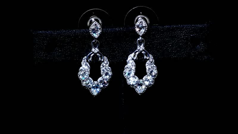 D'Joy Premium Malagasy Moonstone and White Zircon 1.70 ctw Dangle Earrings in Rhodium Over Sterling Silver