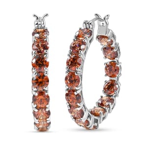J Francis Embellished with Caramel Zirconia by Swarovski 23.80 ctw Celestial Radiance Earrings in Rhodium Over Sterling Silver