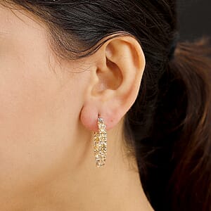 J Francis Embellished with Fancy Yellow Zirconia by Swarovski 24.40 ctw Celestial Radiance Earrings in Rhodium Over Sterling Silver