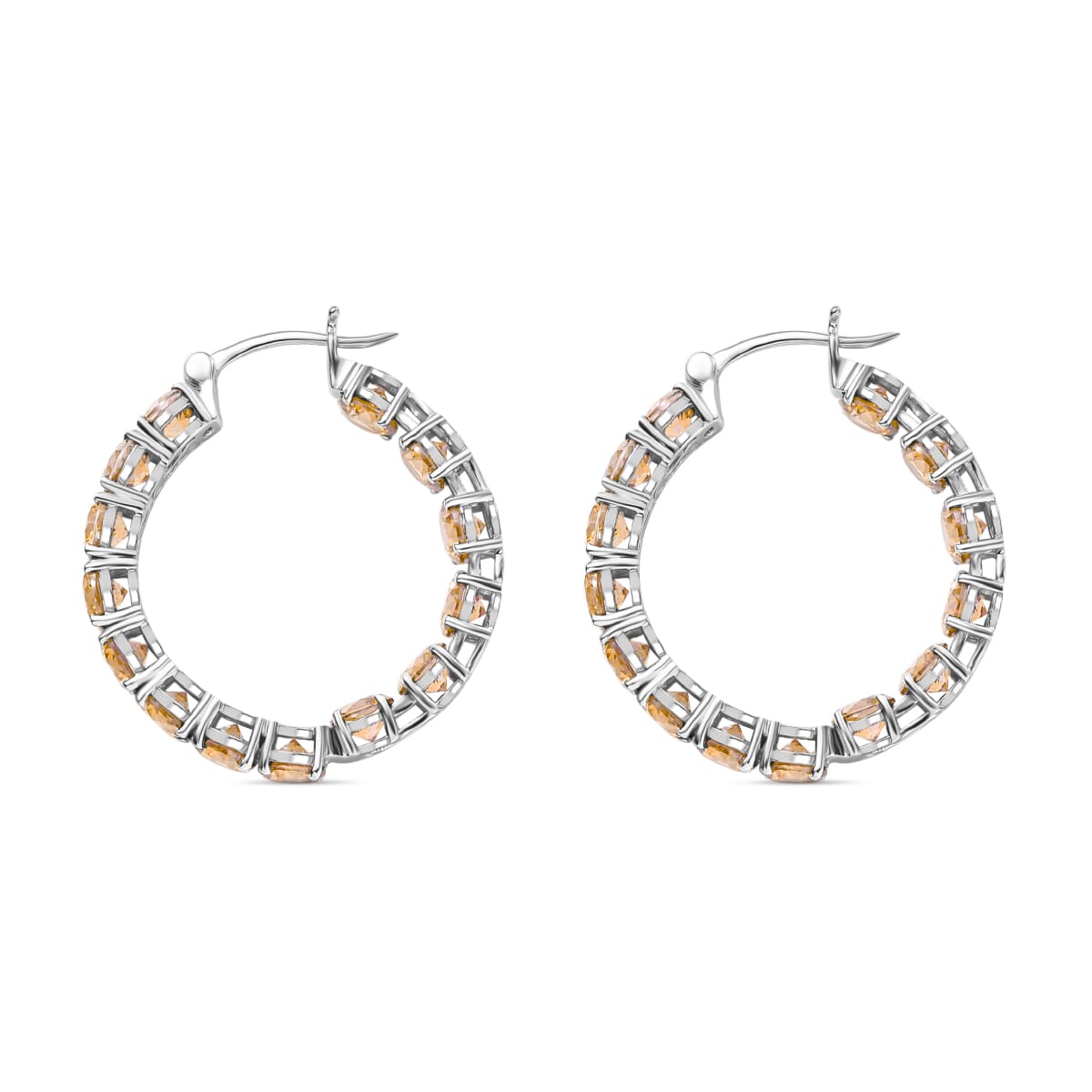 J Francis Embellished with Fancy Yellow Zirconia by Swarovski 24.40 ctw Celestial Radiance Earrings in Rhodium Over Sterling Silver image number 4