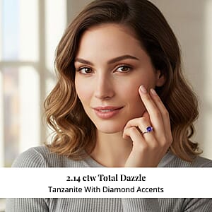 Certified & Appraised Rhapsody Asscher Cut AAAA Tanzanite and E-F VS Diamond 2.14 ctw Ring in 950 Platinum (Size 10.0) 4.88 Grams