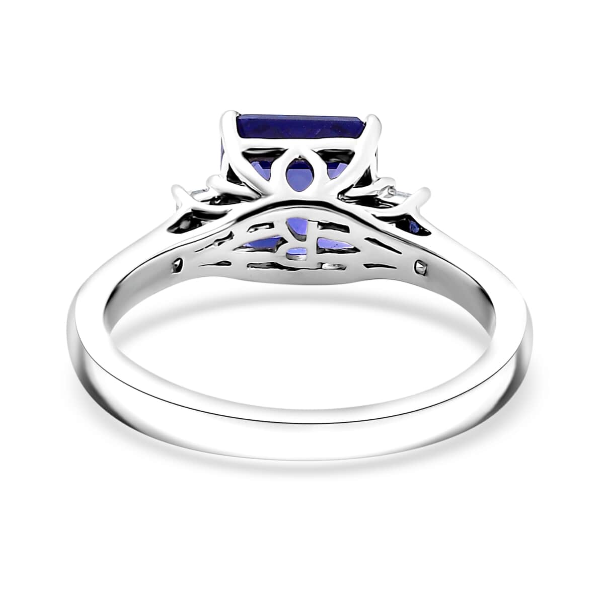 Doorbuster Certified & Appraised Rhapsody 950 Platinum Asscher Cut AAAA Tanzanite, Diamond (E-F, VS) Ring (Size 10.0) (4.88 g) 2.15 ctw image number 4