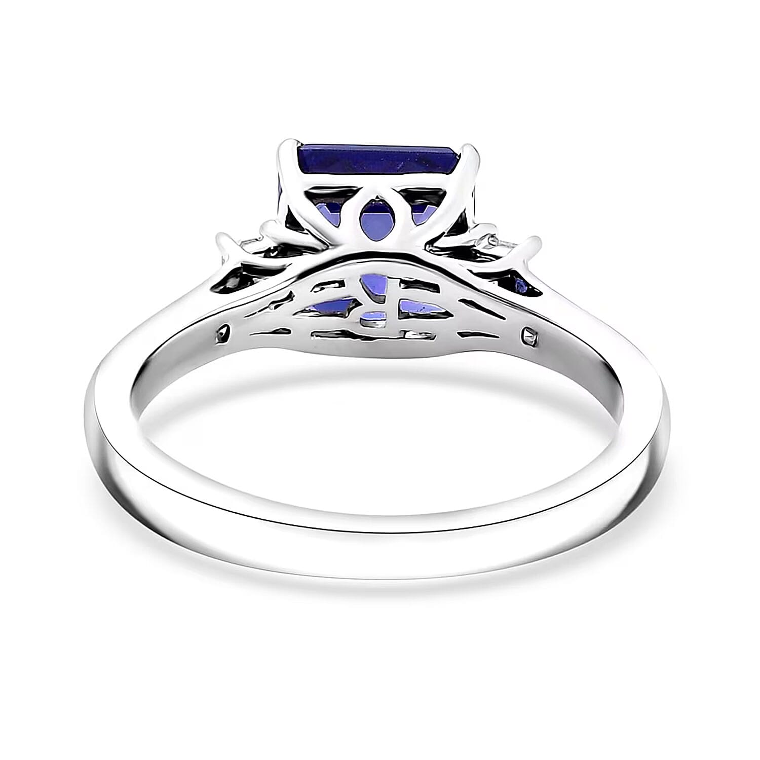 Certified & Appraised Rhapsody 950 Platinum Asscher Cut AAAA Tanzanite, Diamond (E-F, VS) Ring (Size 4.0) (4.88 g) 2.14 ctw